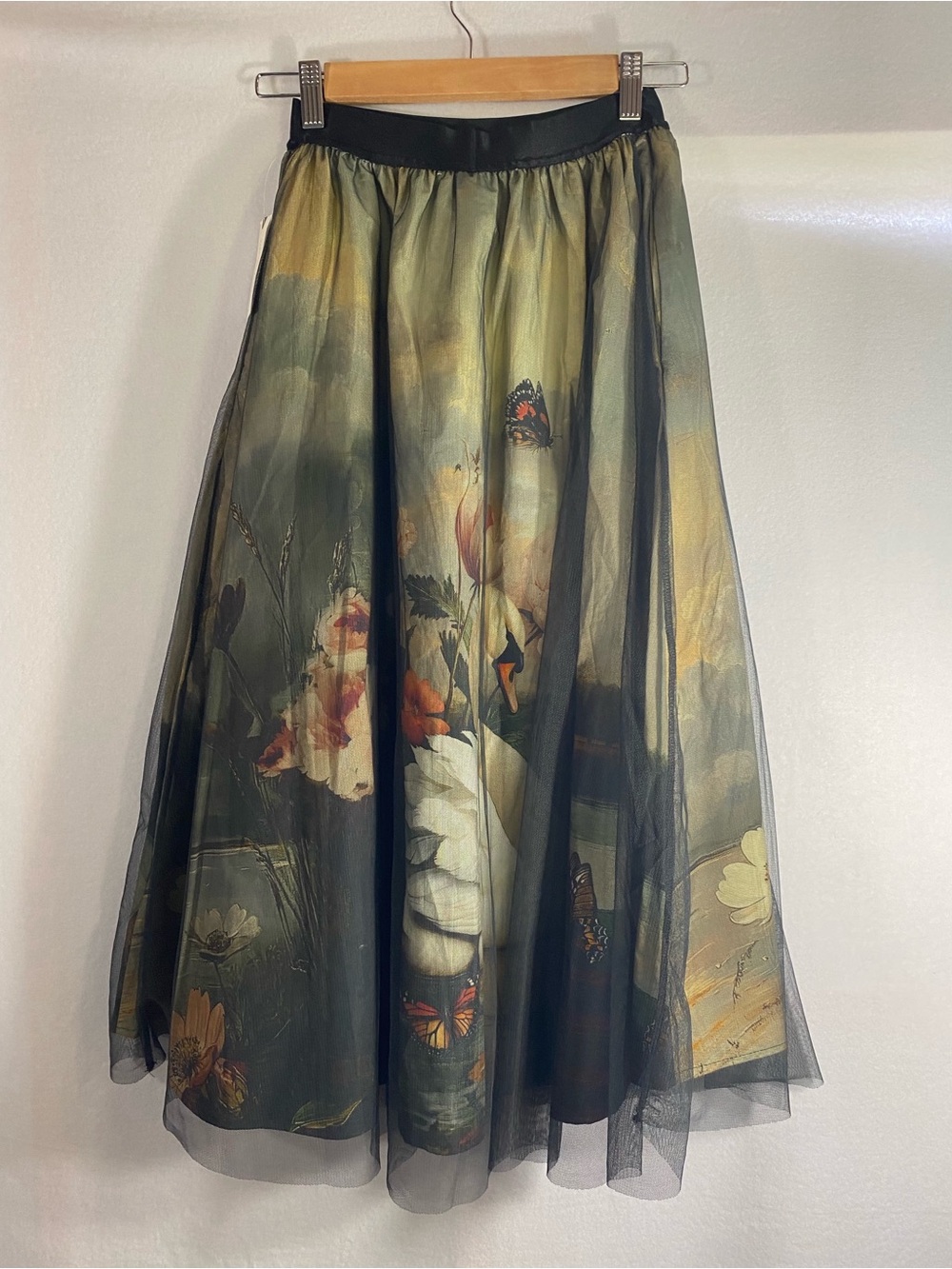 Anthropologie Wondernight Midi Skirt Tulle Swan Size XS NWT - Picture 6 of 14